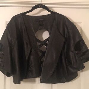 Pleather crop jacket